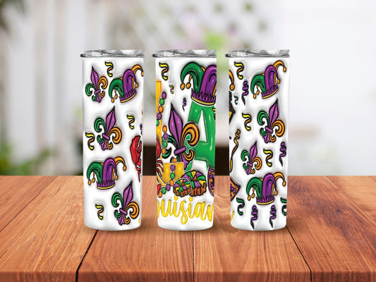 20 oz Mardi Gras Tumbler - Jester