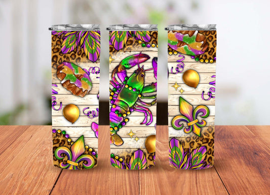 20 oz Mardi Gras 2 Crawfish Tumbler